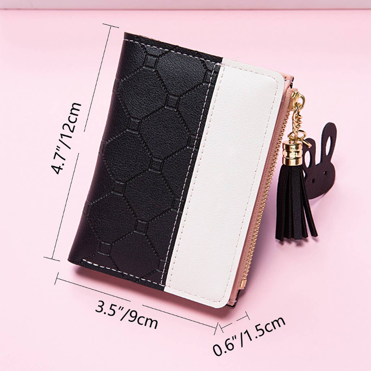 ZIP-UP BI-FOLD EMBOSSED WALLET_CWAB2602