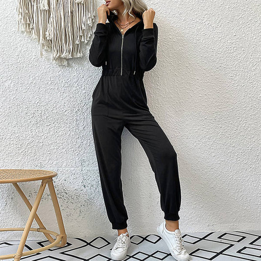 SOLID COLOR CARGO CASUAL ROMPER