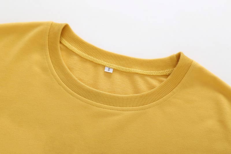 Letter print short loose long sleeve hoodie