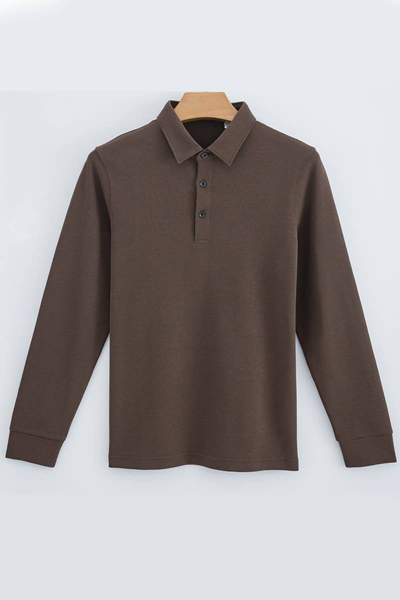 Cwttl1998_Spring And Autumn Casual Long-Sleeved Polo Shirt