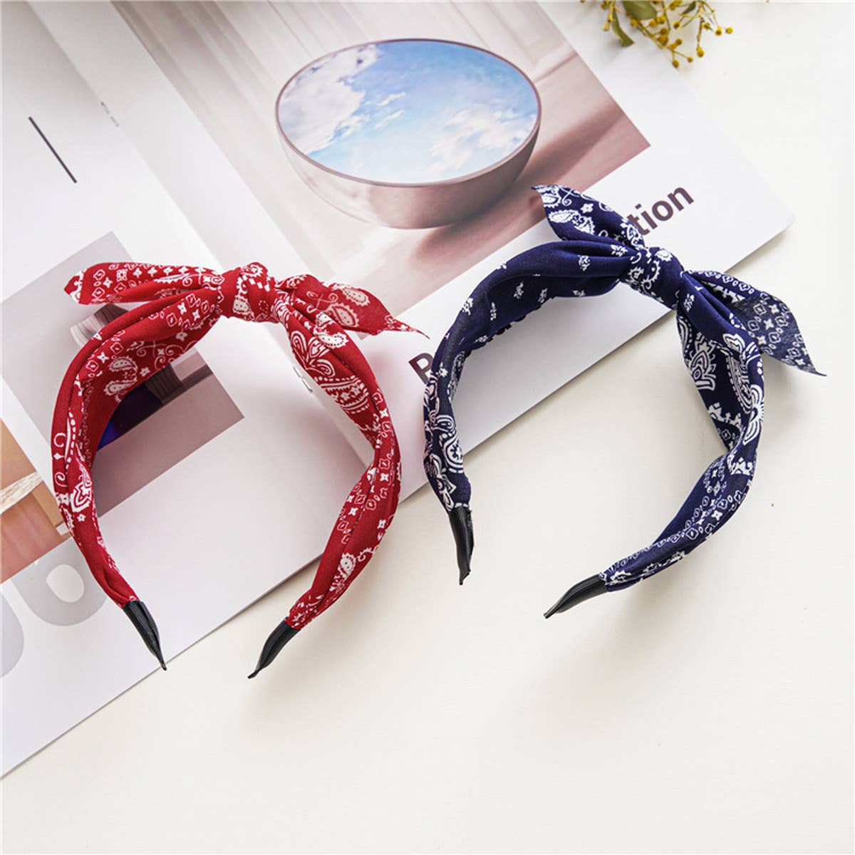 WOMEN NEW CASHEW NUT FLOWER WIDE HEADBAND_CWAHA0831