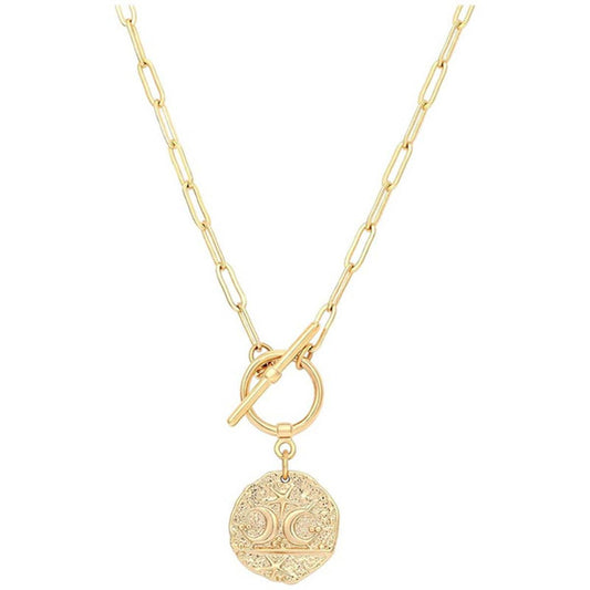 Gold Medal Moon and Star Pendant necklace