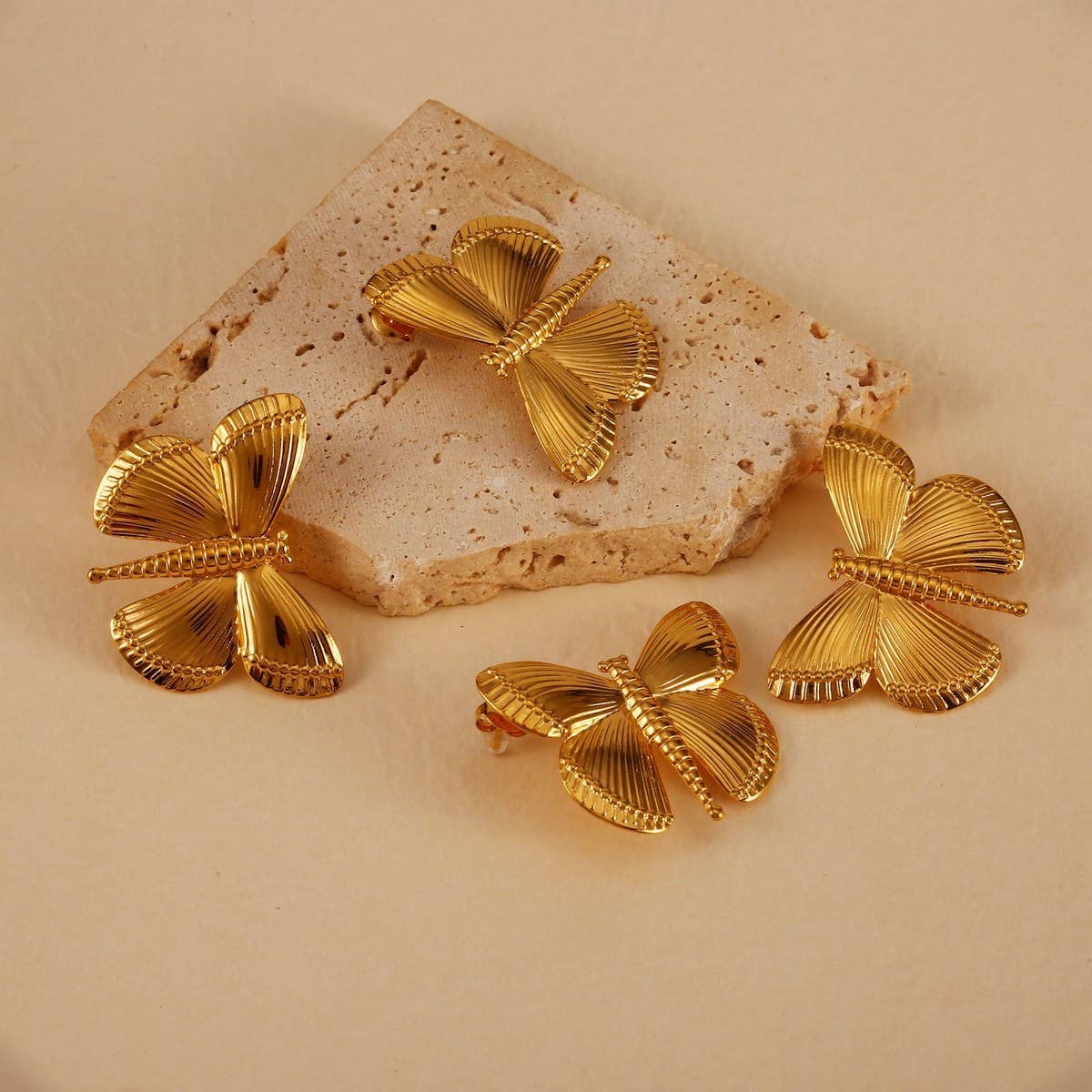 Original 18K Steel Dragonfly Earrings, Minimalist_CWMM8899