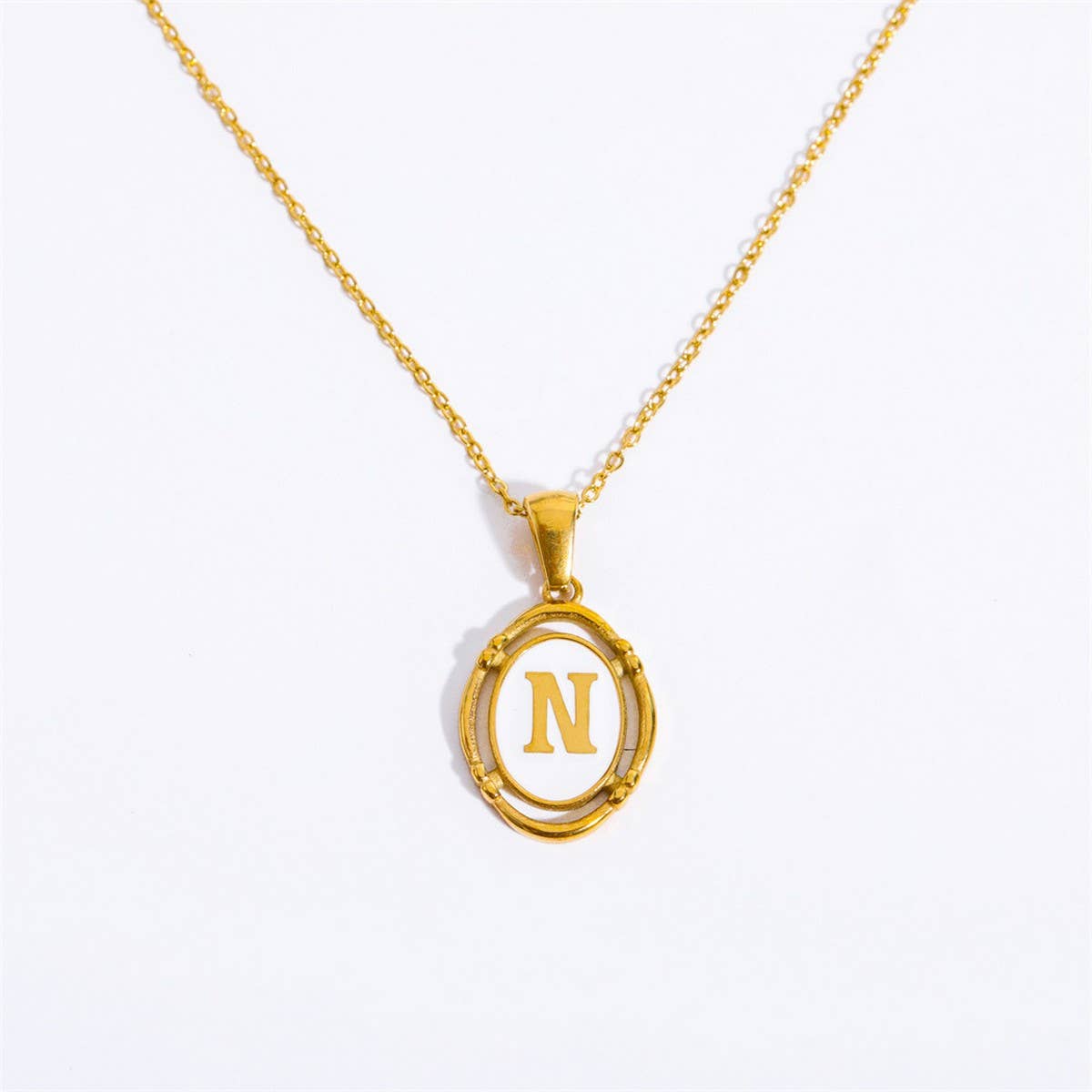 NEW CREATIVE 26 LETTERS PENDANT OVAL NECKLACE
