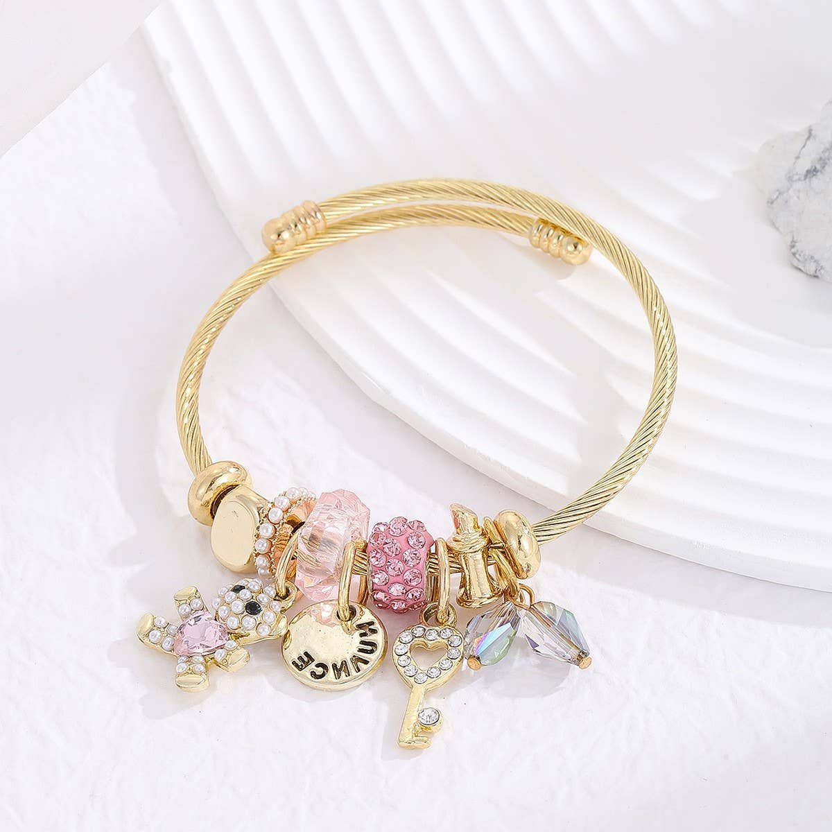 Durable Stainless Steel Adjustable Heart Bracelet