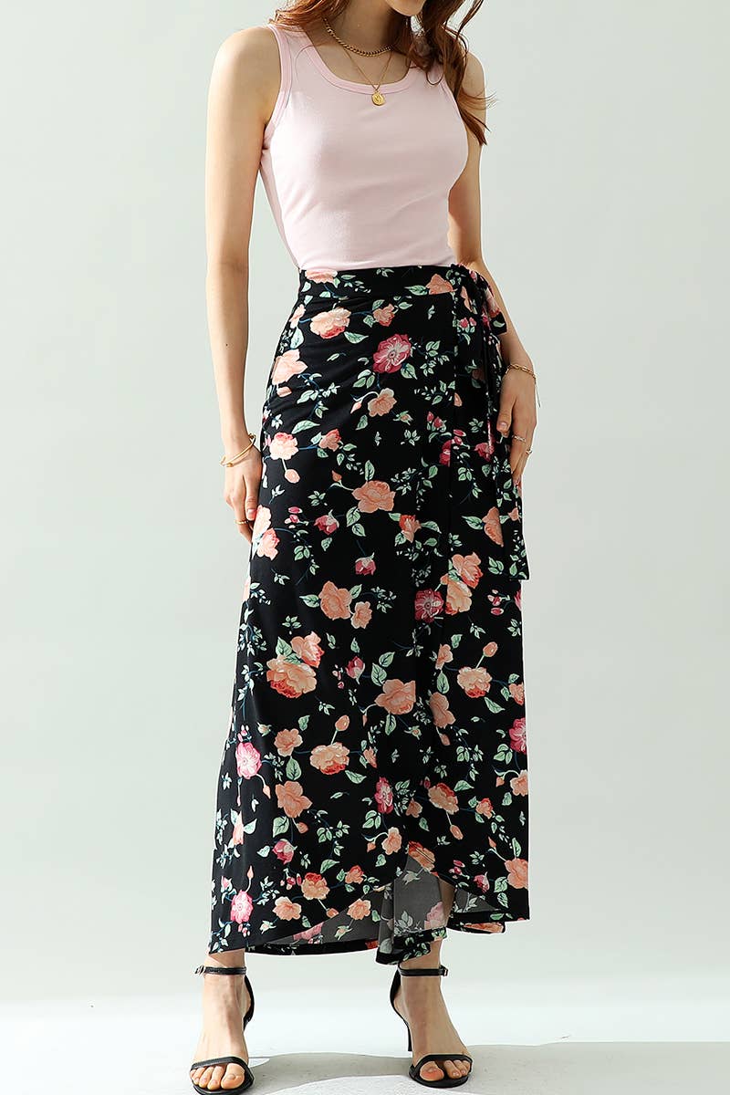 CWBLS117-P_High Waisted Maxi Wrap Skirts with Slit