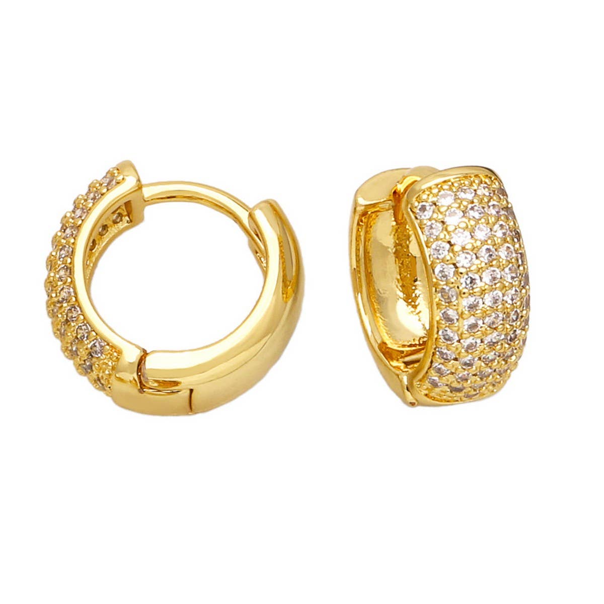 18K GOLD PLATED GEOMETRIC ROUND EARRINGS_CWAJE0978
