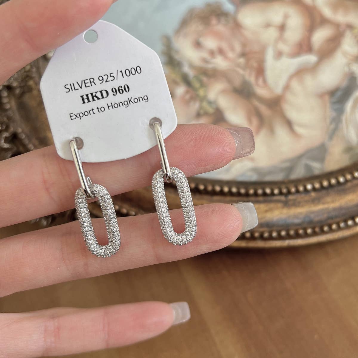 EXQUISITE ELLIPTICAL ZIRCON EARRINGS_CWAJE1311