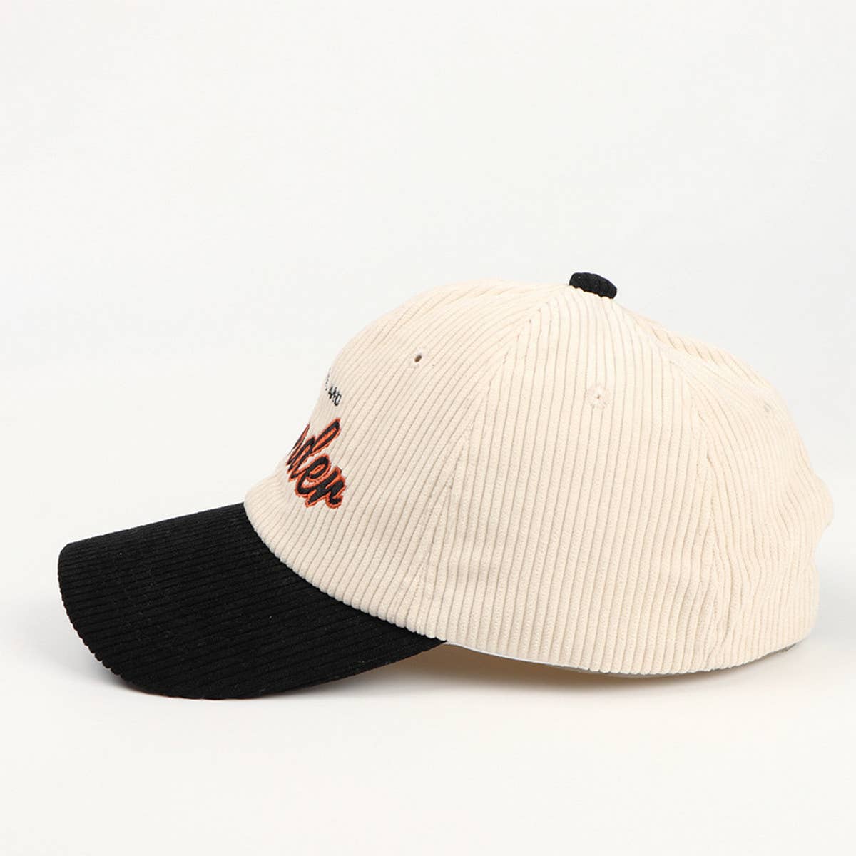 Corduroy Colorblock Baseball Cap - Unisex Hat CWAH1148