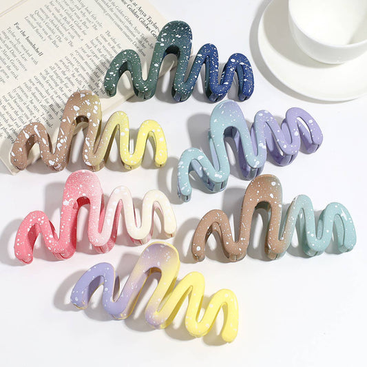 Fashion Gradient Ink-Wave Hair Claw Commuter Clip_CWAHA2205