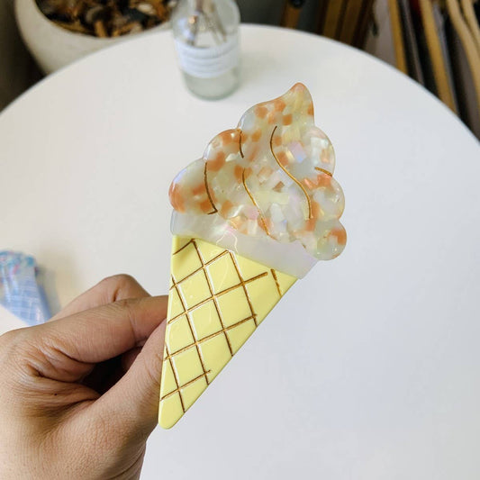 CREAM CONE ICE CREAM ACETIC ACID HAIR CLAW CLIP