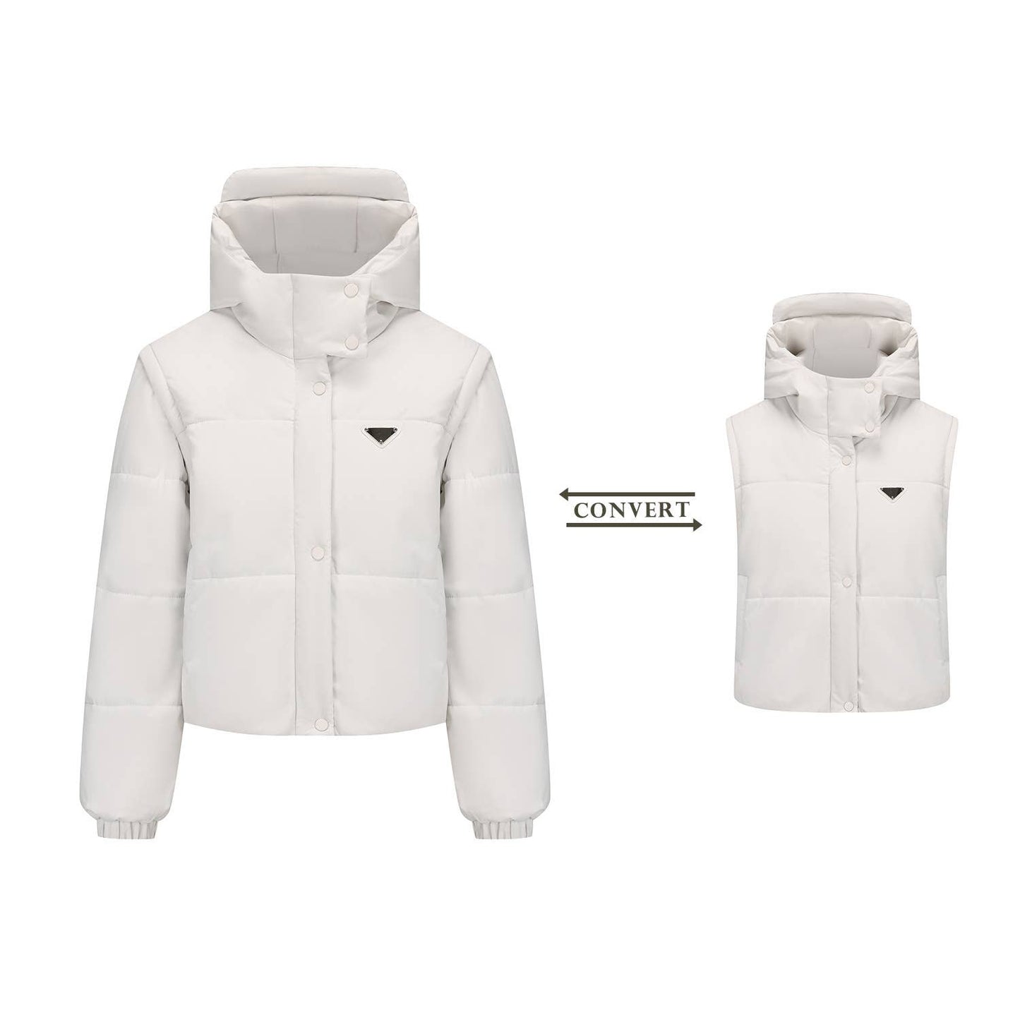 Short and thick breaded cotton-padded jacket