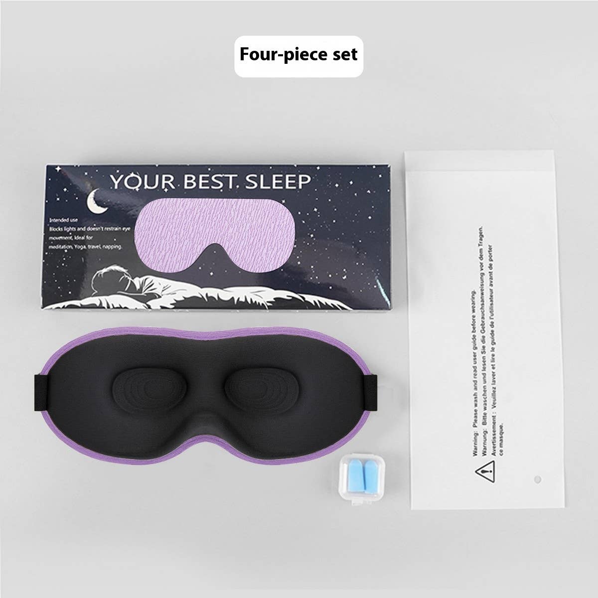 3D Sleep Mask Set, Soft & Light-Blocking Design_CWMM8044