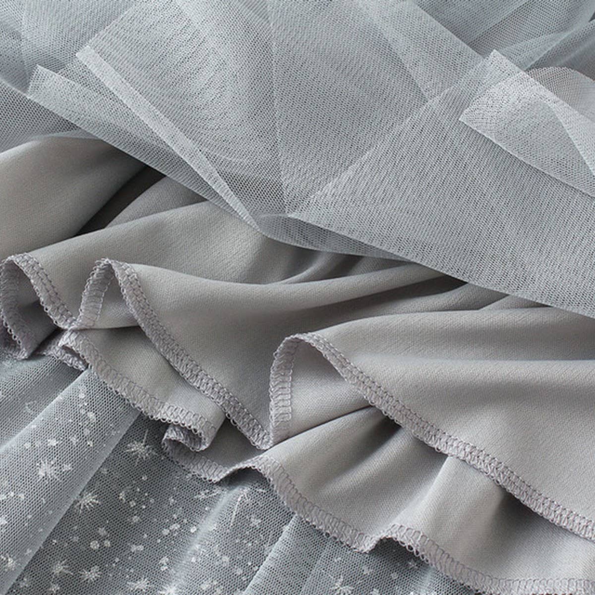 Starry Sequin Tulle A-Line Fairy Midi Skirt_CWBMS0389