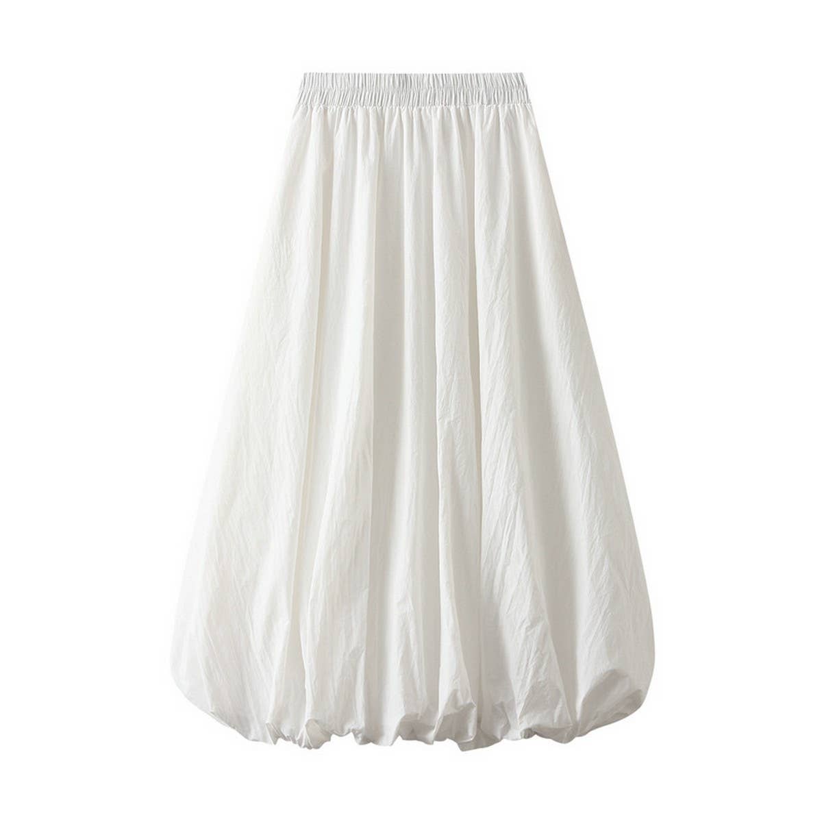 High-Waist Slim Fit Balloon Midi Skirt