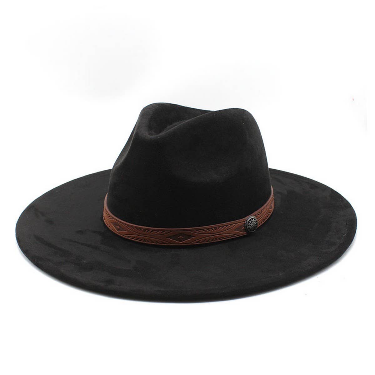 SUEDE HAT FOR MEN AND WOMEN COUPLES WIDE BRIM HAT_CWAH2506