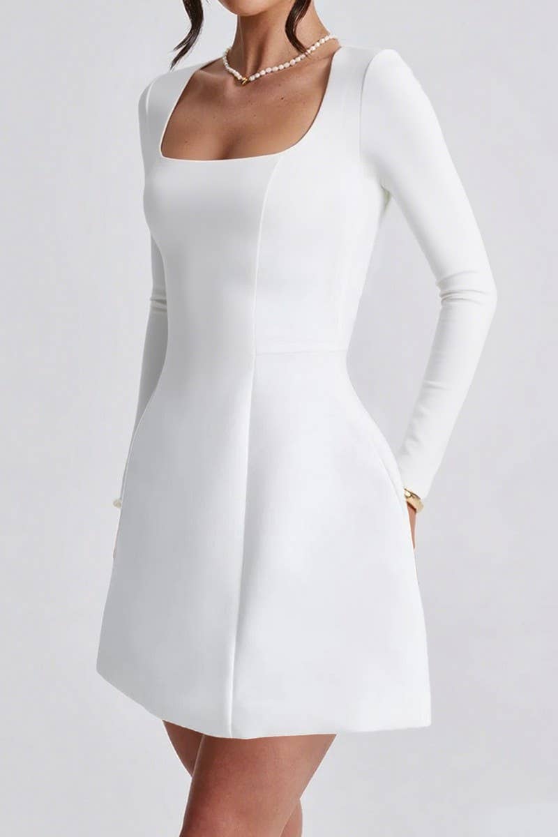 CWDSD10828_ELEGANT LONG SLEEVE COCKTAIL MINI DRESS