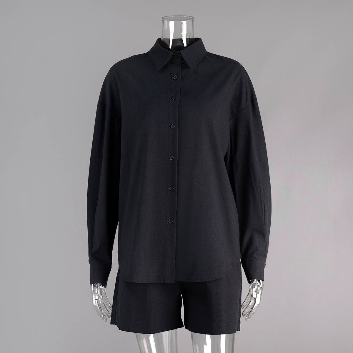 Pure cotton cardigan with long sleeves and shorts