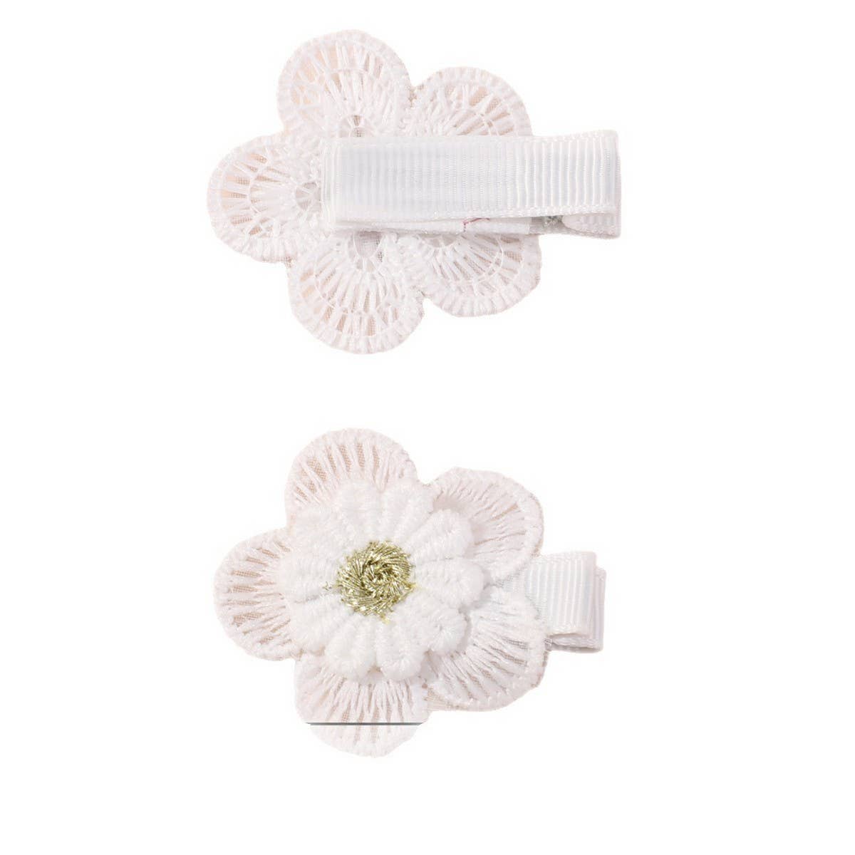 Fresh Daisy Hair Clip Set ? Handmade Fabric Clips