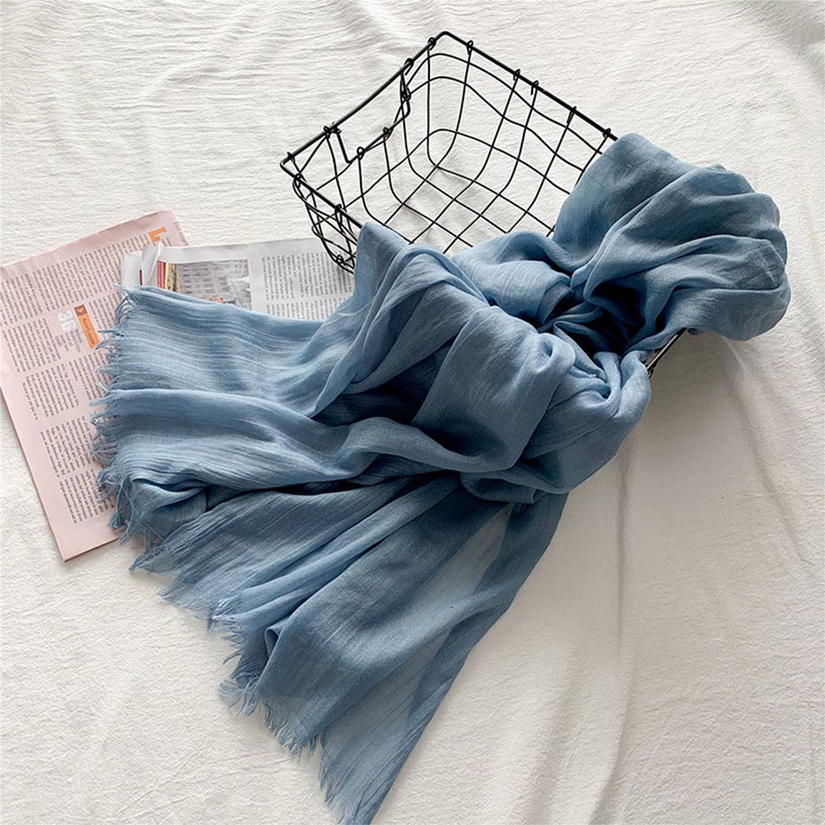 Cotton Linen Solid Color Beach Shawl Scarf