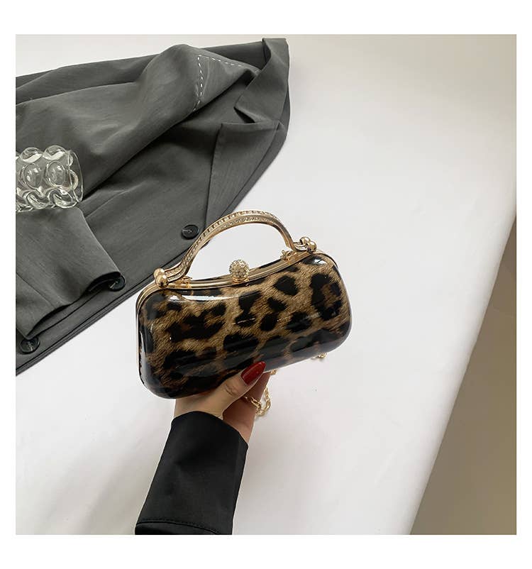 Leopard print fashionable single-shoulder bag