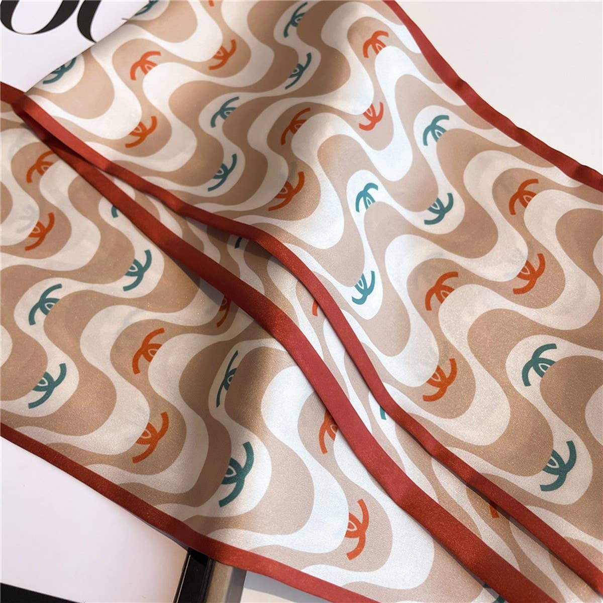 Skinny Silk Scarf for Hair, Neck or Bag Wrap_CWASC1512🎗️