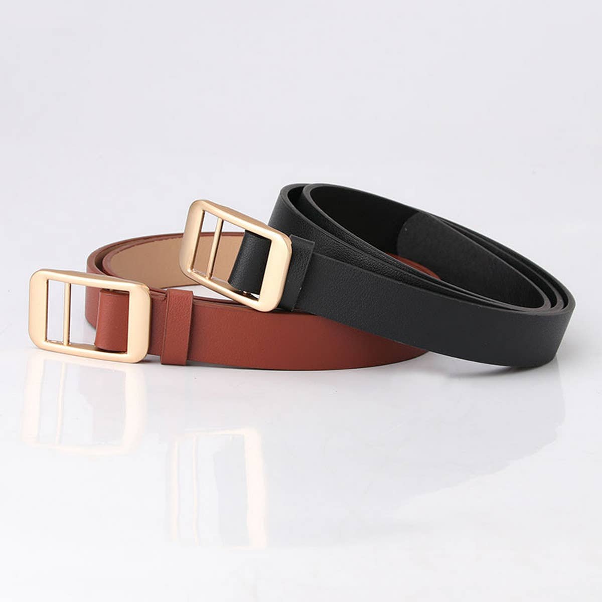 CWABE0914_SIMPLE DOUBLE BAR ALLOY BUCKLE BELT