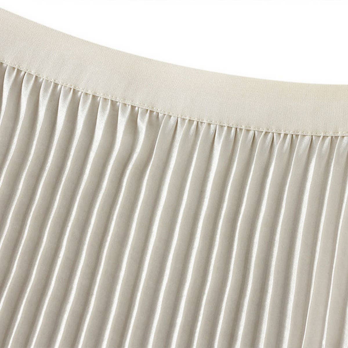 Pleated High-Waist Midi Skirt with Fishtail Design_CWBMS0342