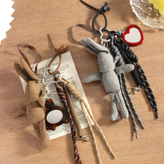 Handmade Woven Bunny Keychain Cute Bag Charm Gift
