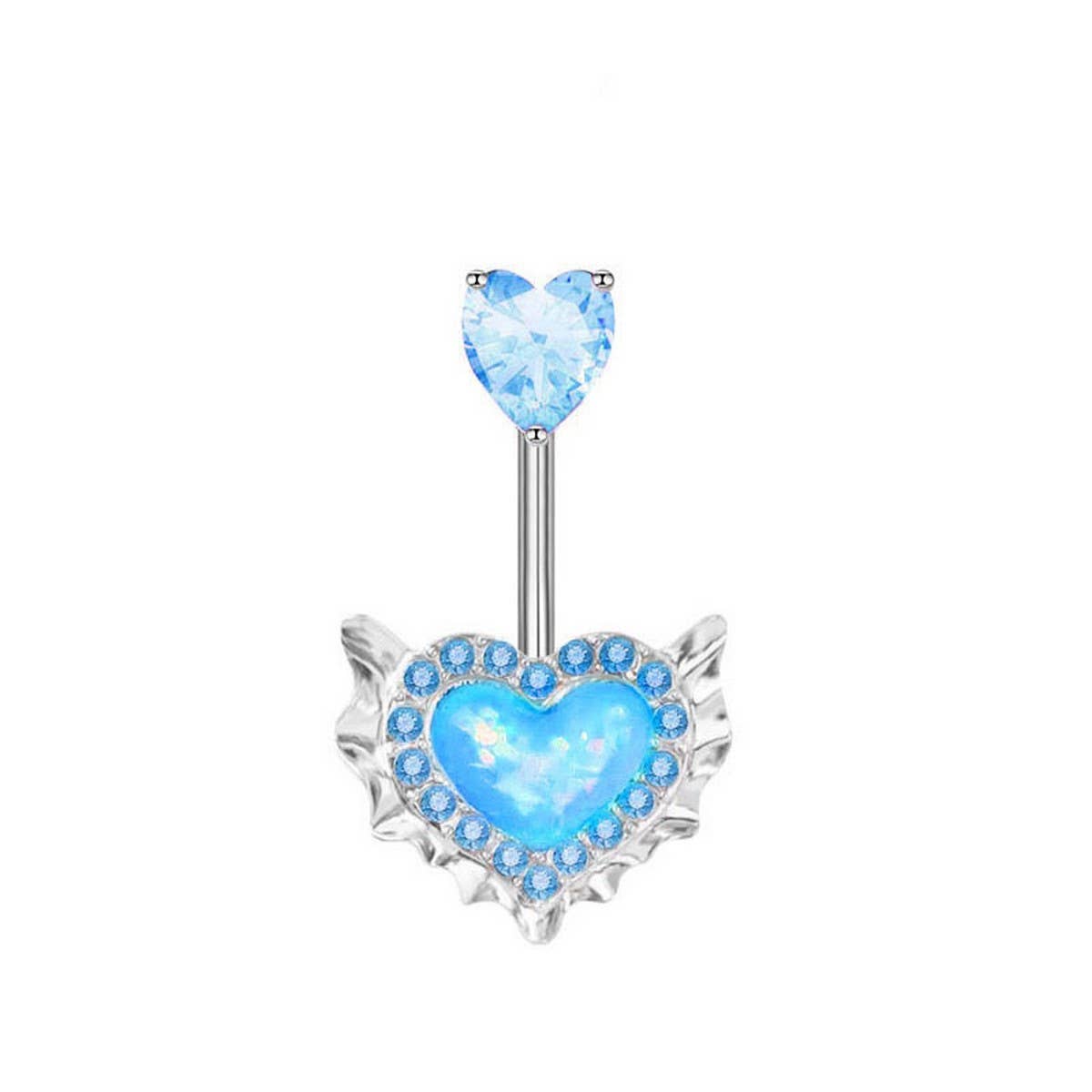Heart Opal Zircon Belly Button Ring