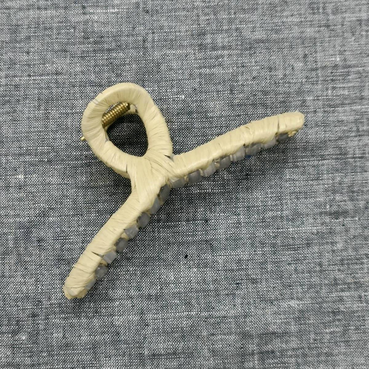 Boho Natural Japanese Fiber Paper Hair Claw_CWAHA6377