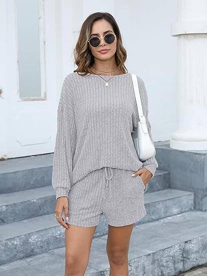 LONG-SLEEVED SHORTS LOOSE CASUAL LOUNGEWEAR SET