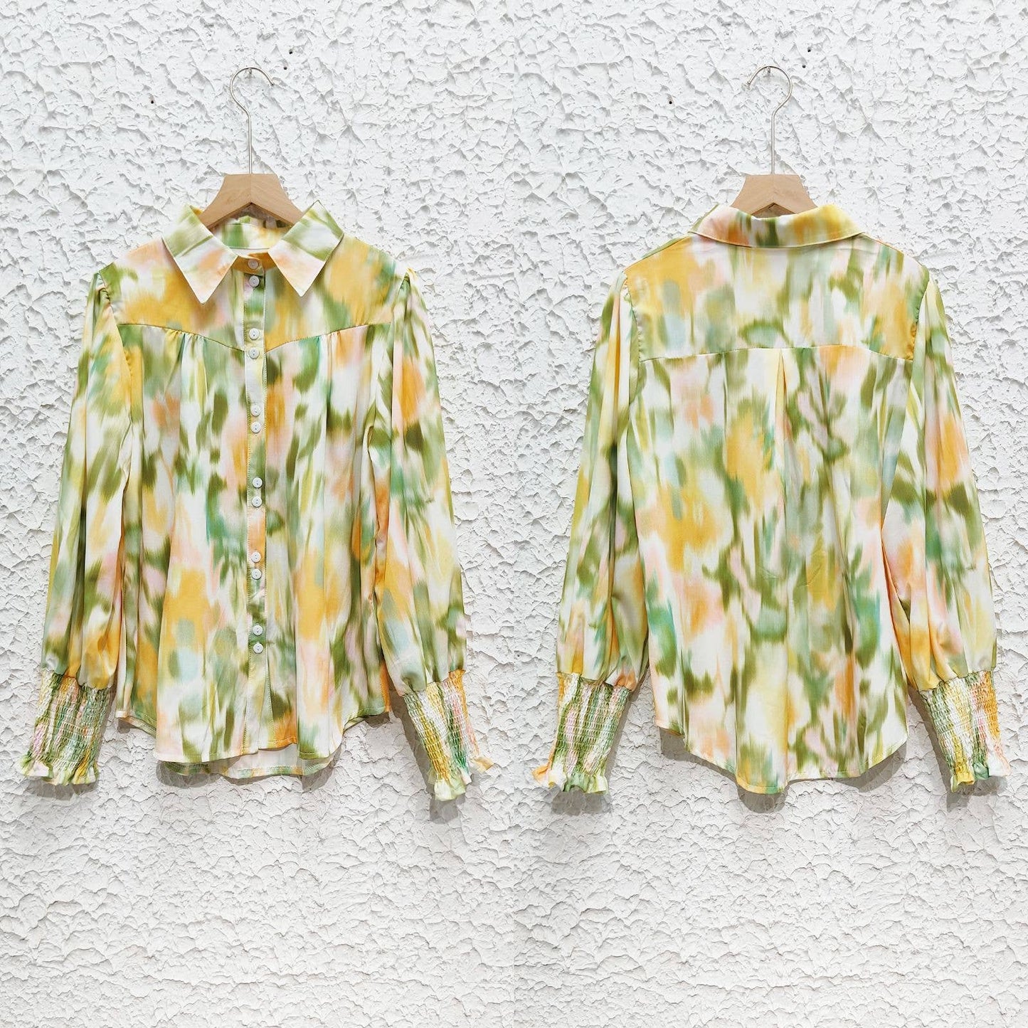 LONG SLEEVE FASHION PRINT ELEGANT LAPEL SHIRT