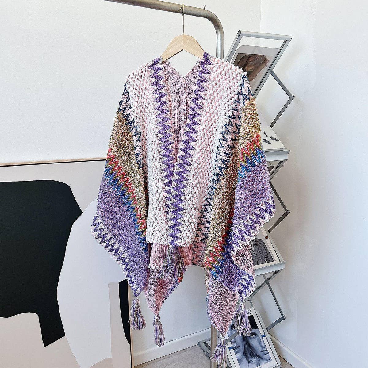 CWASC03124_BOHO TASSEL SHAWL CAPE FOR WOMEN TRAVEL