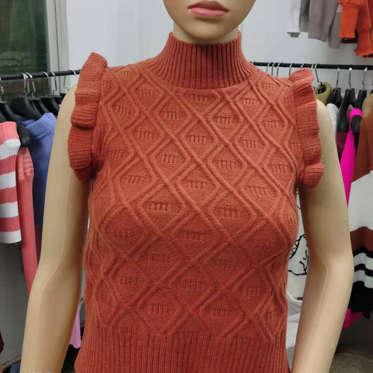 SLEEVELESS SOLID SWEATER WITH LOOSE TEMPERAMENT