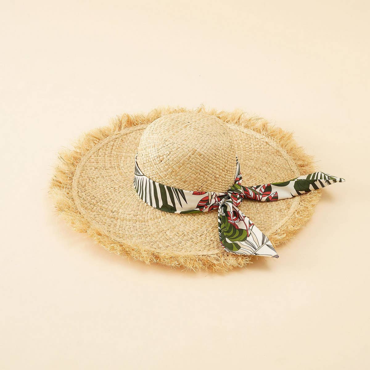 BOW LACE HOLLOW STRAW HAT_CWAH1430