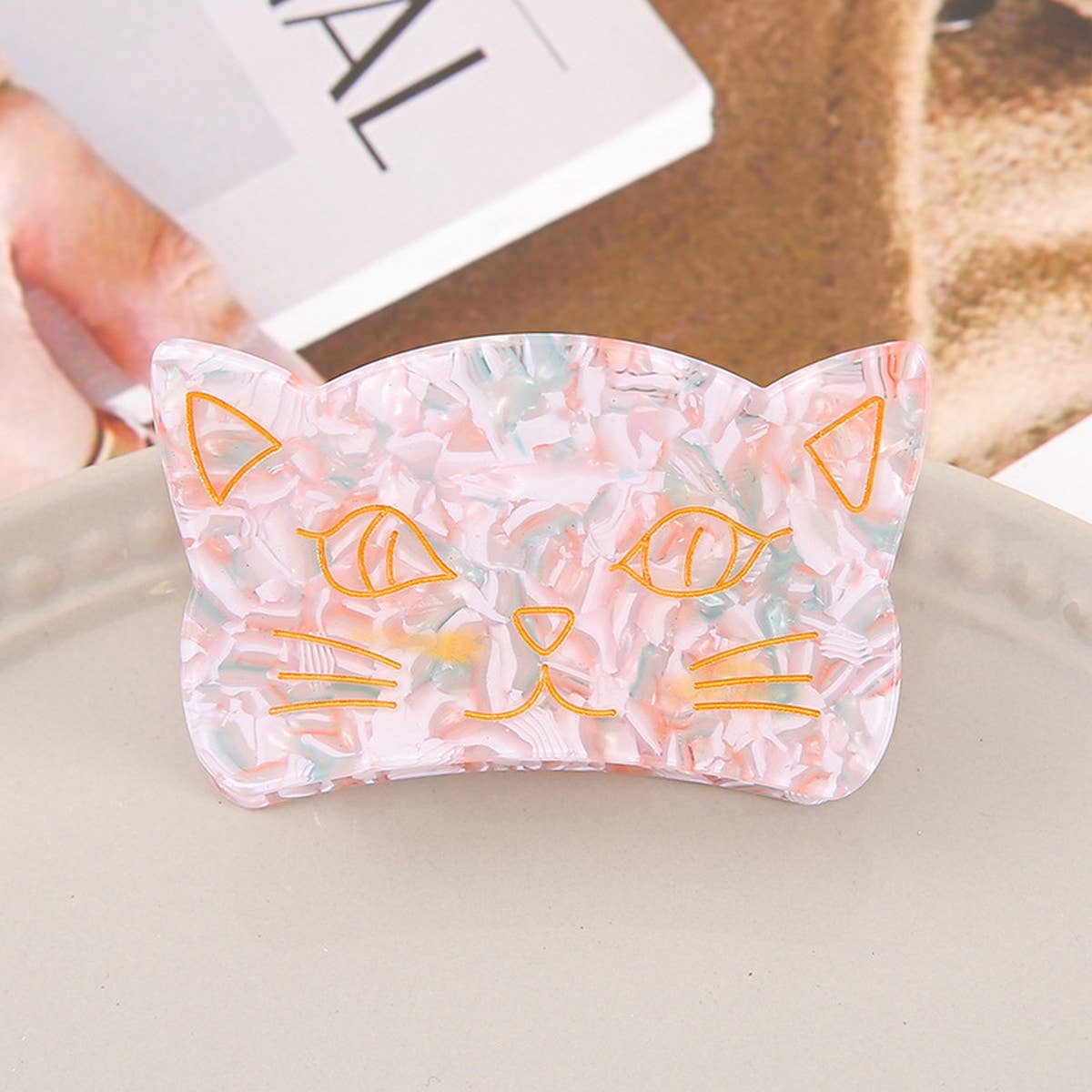Acrylic Medium Cat Hair Claw Clip for Bangs_CWAHA0992