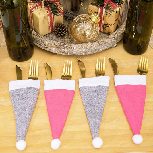 CWMM10284_CHRISTMAS BOTTLE HAT AND CUTLERY HOLDER COVERS