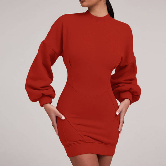 EMBELLISH SPLIT HIP LIFT LINE DESIGN SWEATDRESS