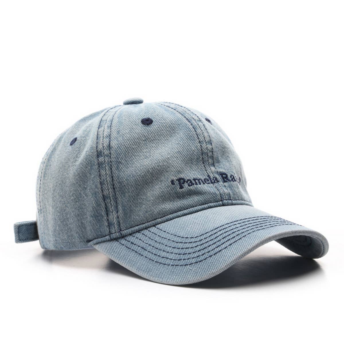 CWAH3209_DISTRESSED DENIM FASHION CASUAL BASEBALL CAP