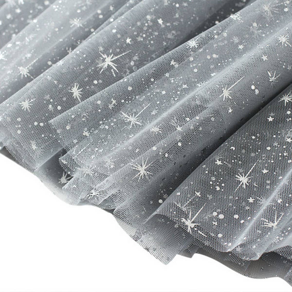 Starry Sequin Tulle A-Line Fairy Midi Skirt_CWBMS0389