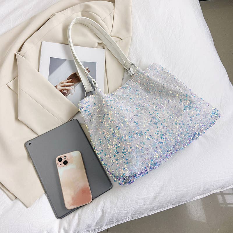 Sequined and colorful single-shoulder bag