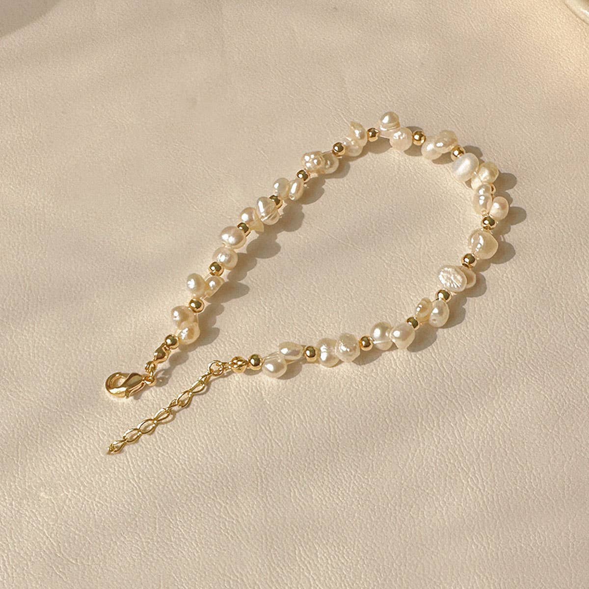A bracelet woven from natural freshwater pearls