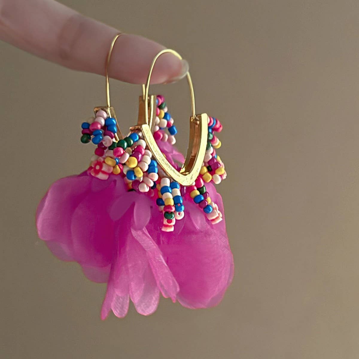 FLOWER TASSEL EARRINGS PERSONALITY EARRINGS