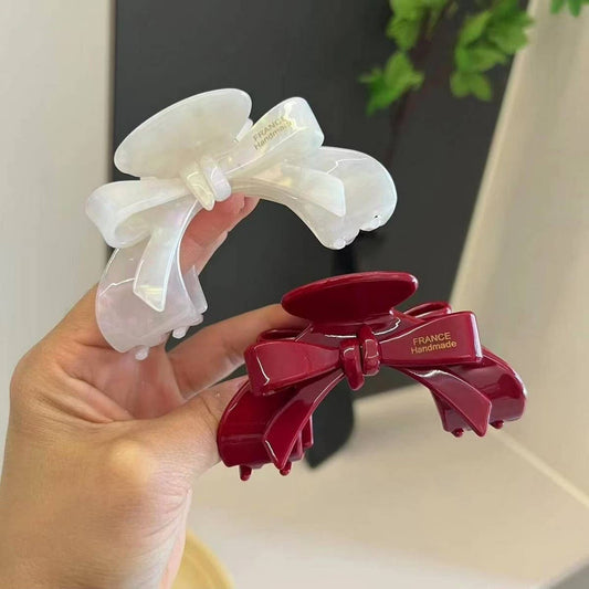 French Arch Hair Claw Bow Acetate Clip