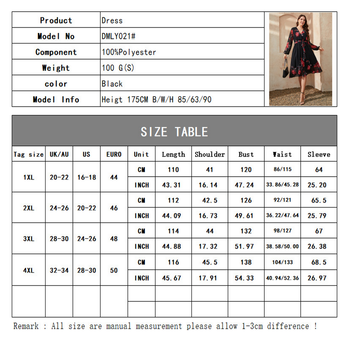 Stylish Plus Size Dress ??Floral Pattern Design_CWDMD5971