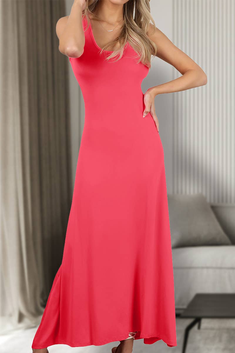 AWDMD281-P_SLEEVELESS TANK TOP STYLE MAXI DRESS