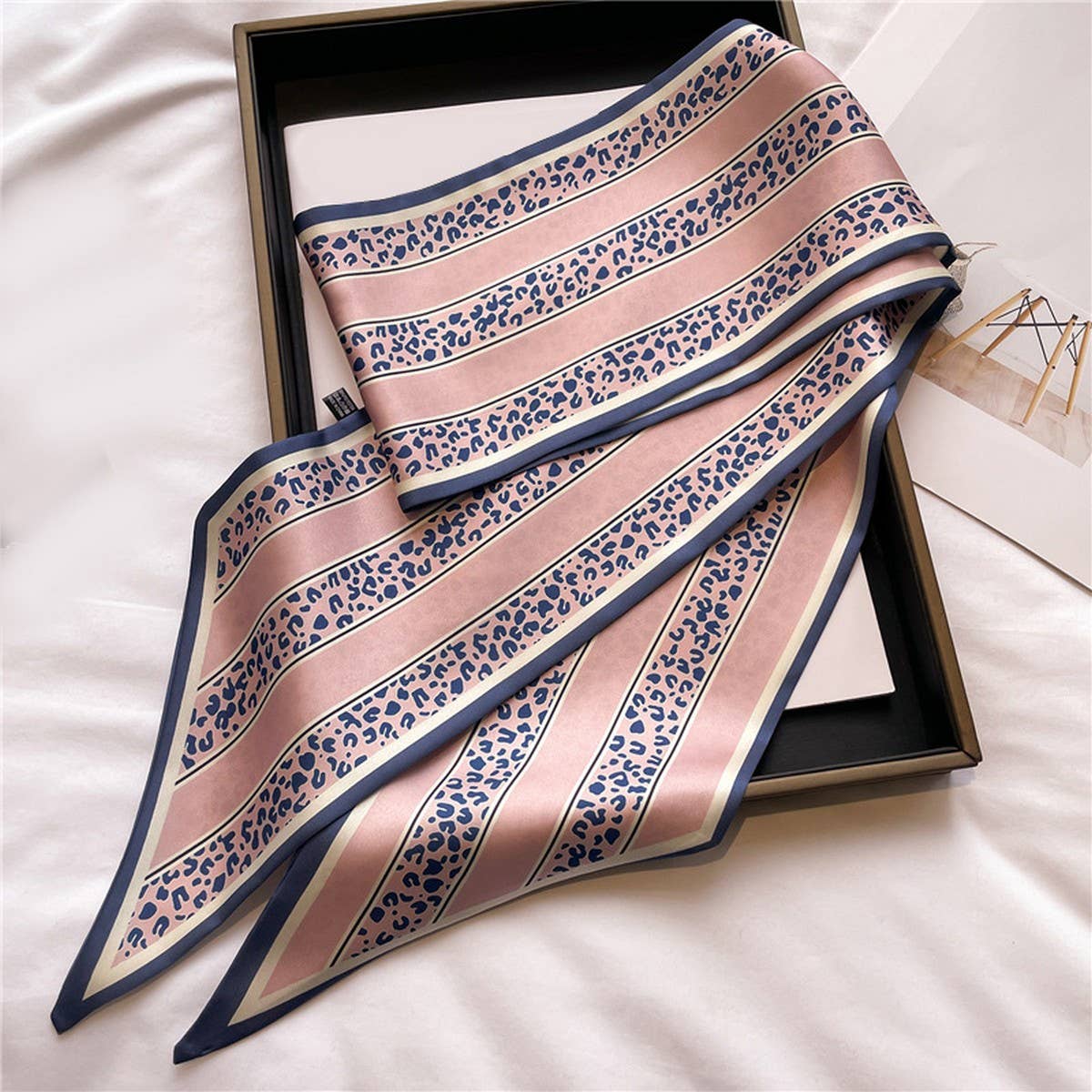 THIN SCARF FASHION PRINT RIBBON HEAD SCARF