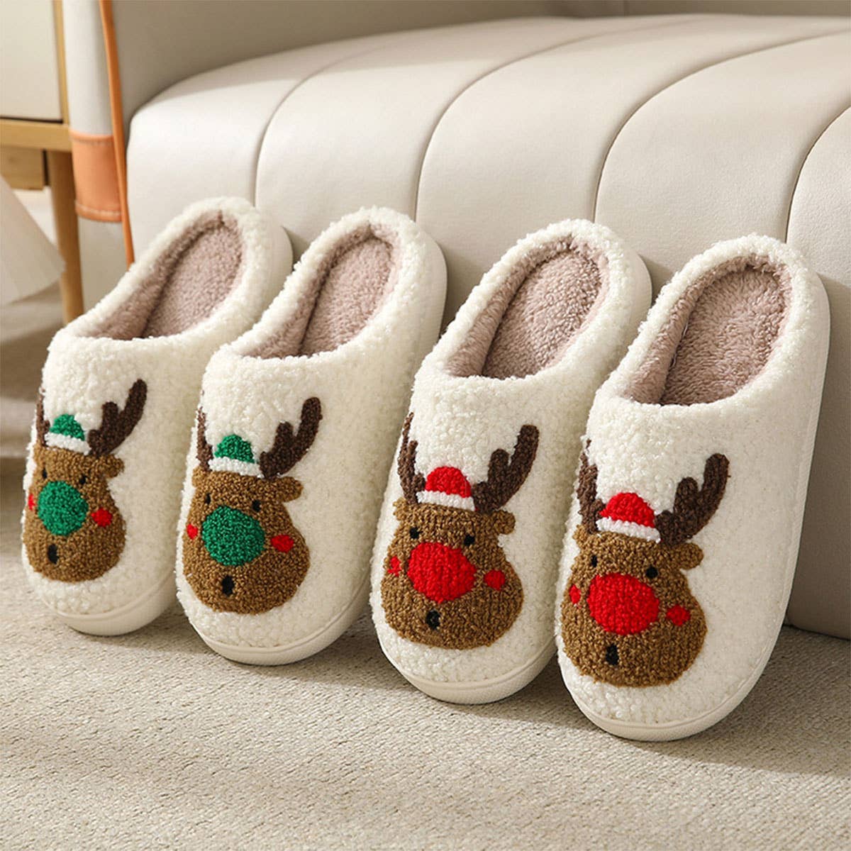 CHRISTMAS ELK NON-SLIP COTTON SLIPPERS