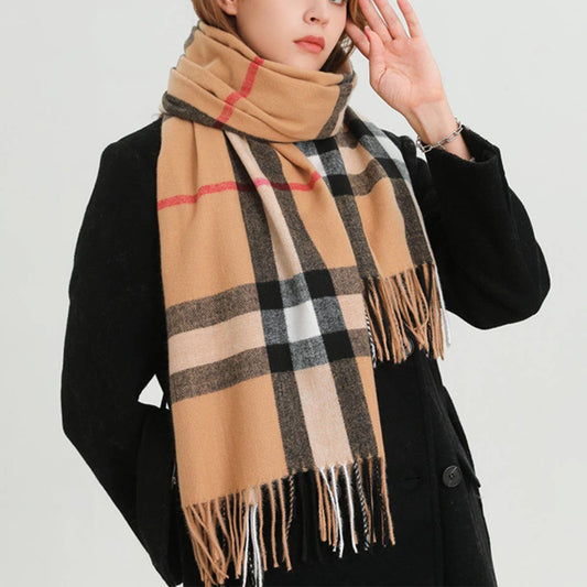 Classic Tartan Warm Scarf for Fall and Winter